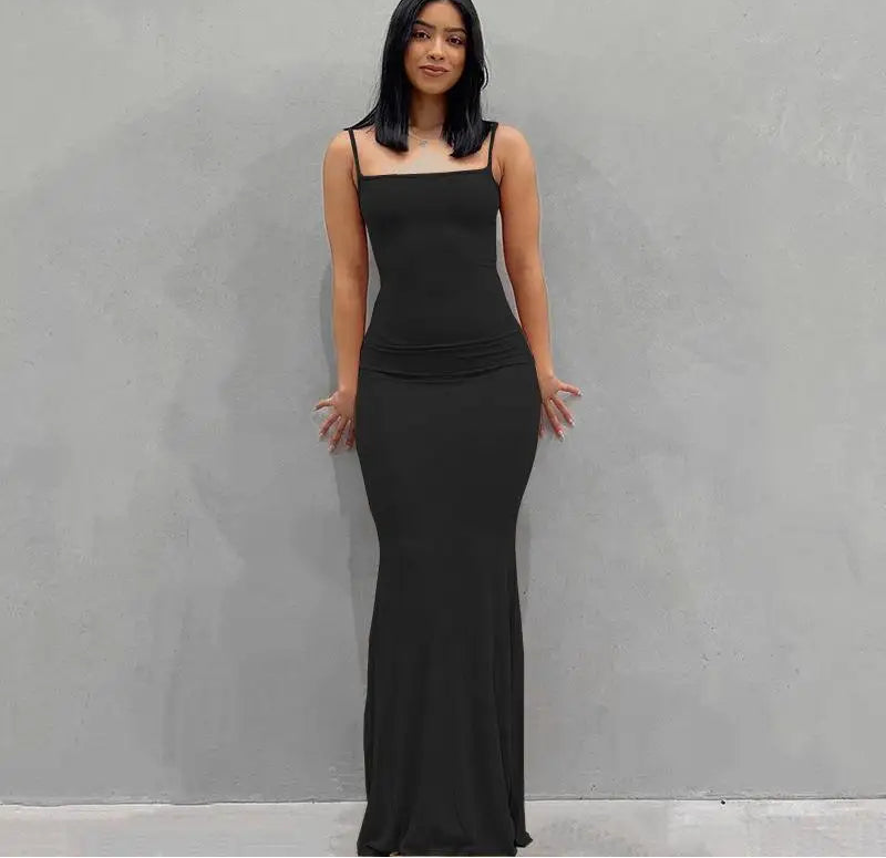 Satin Slip Backless Maxi Dress