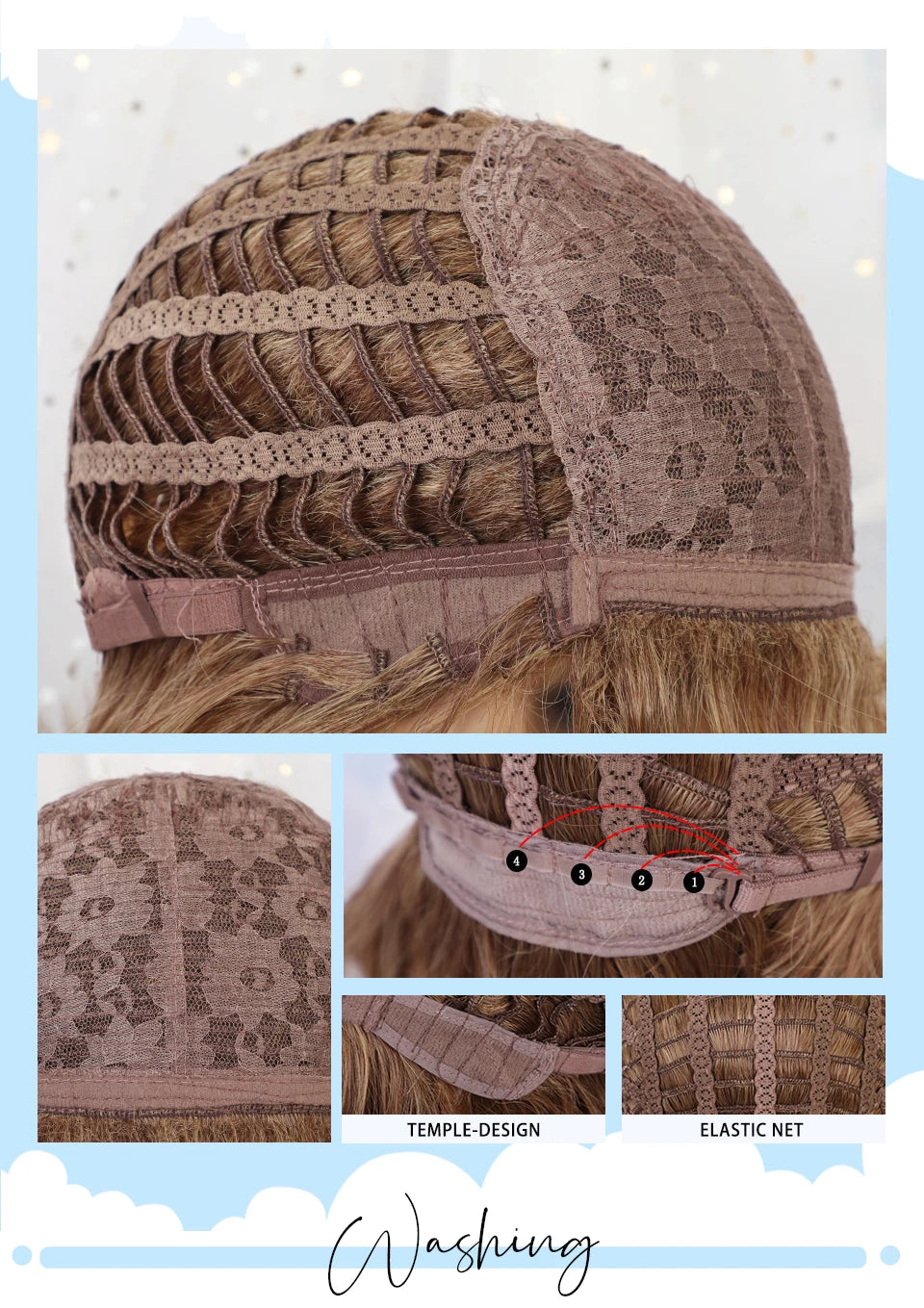 Ombre Blonde Wig with Bangs