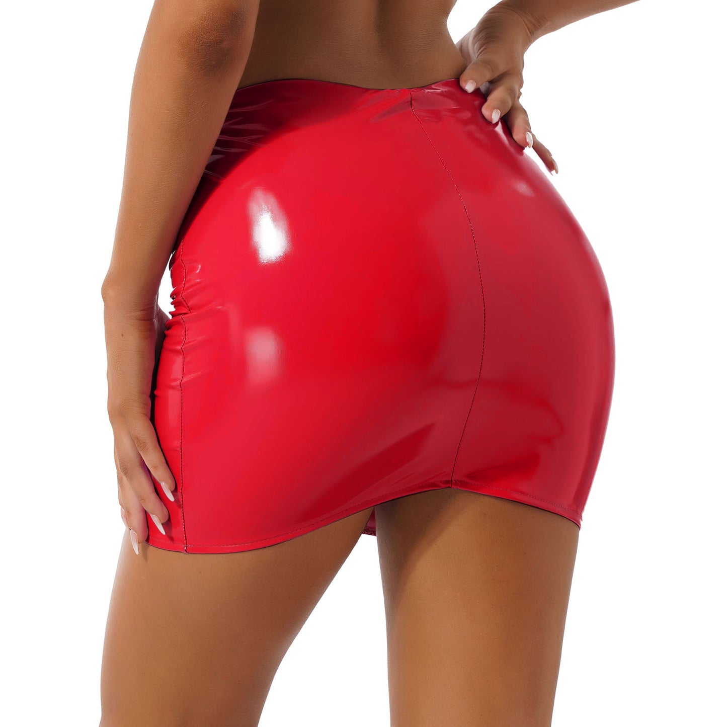 Glossy Patent Leather Mini Skirt