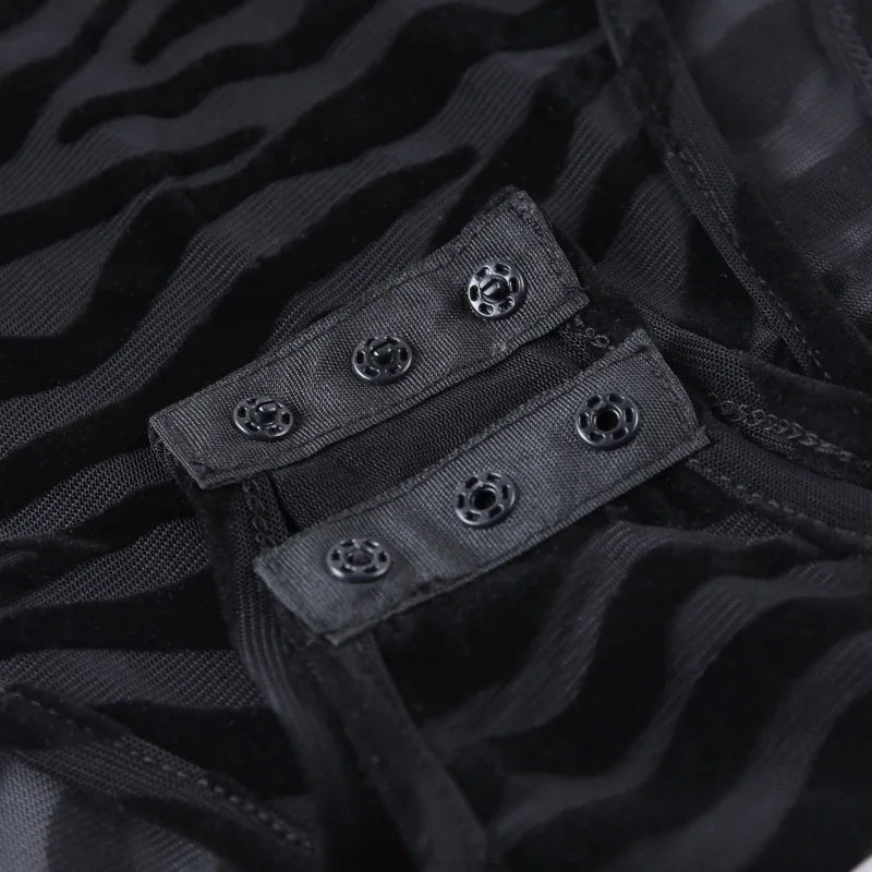 Mesh Zebra Print Bodysuit
