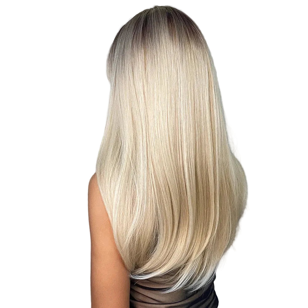 Ombre Blonde Wig with Bangs