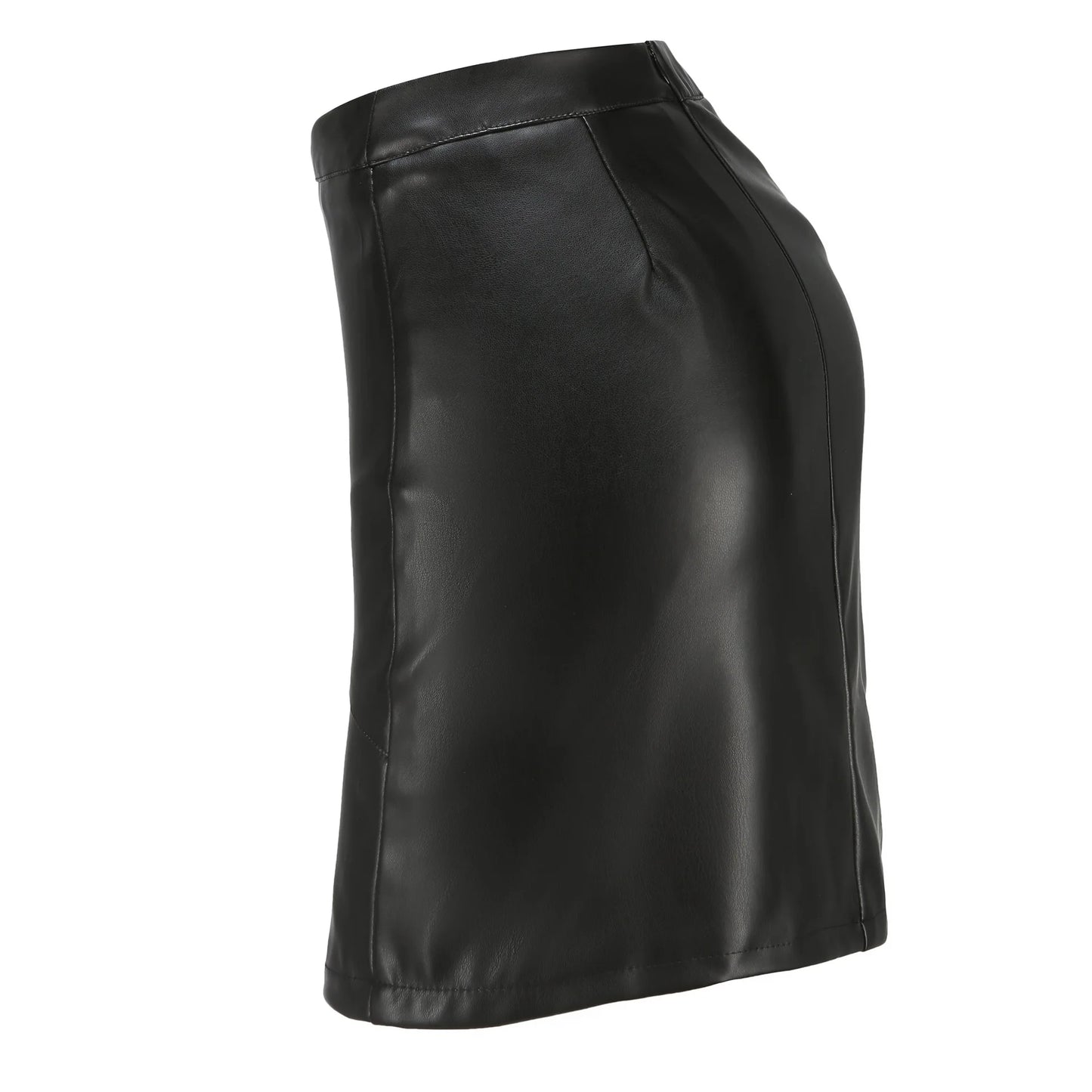 PU Leather Pencil Mini Skirt