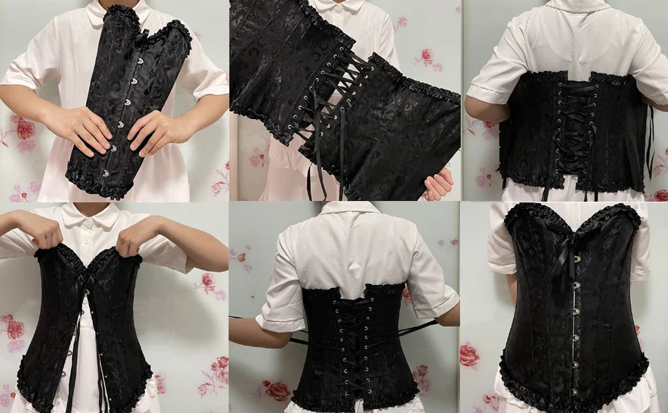 Satin Lace Up Corset Bustier