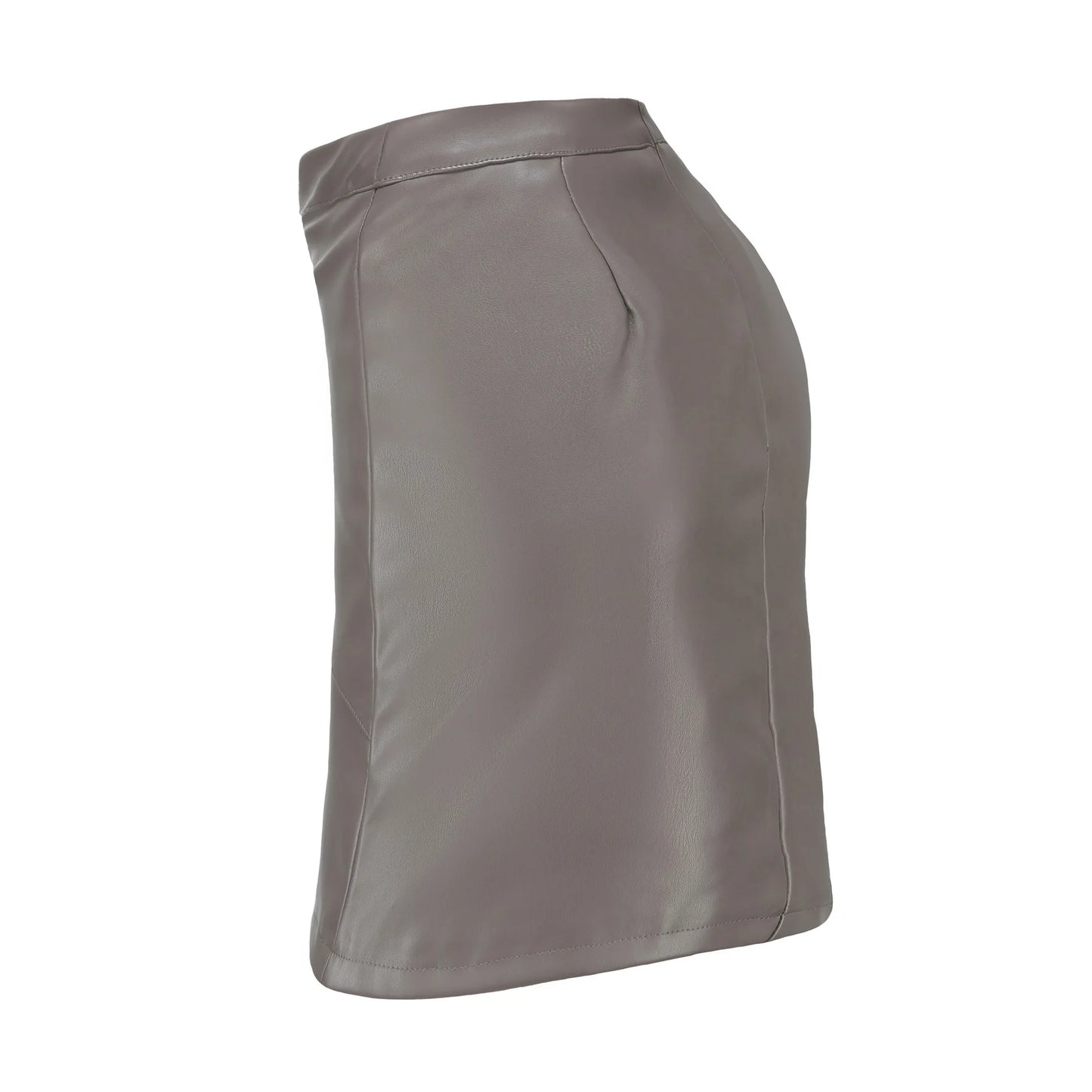 PU Leather Pencil Mini Skirt