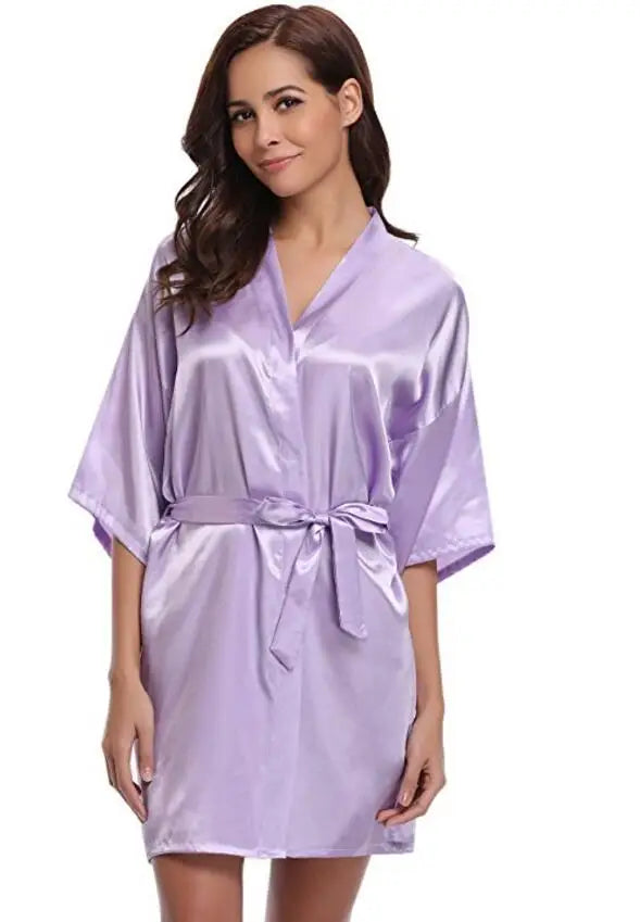 Silky Satin Kimono Dressing Robe