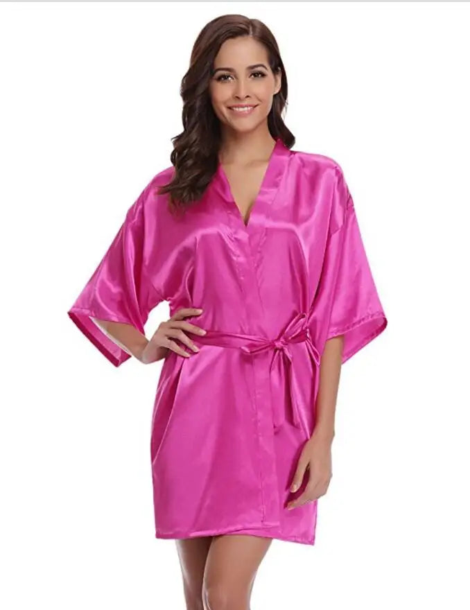 Silky Satin Kimono Dressing Robe