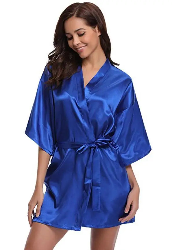 Silky Satin Kimono Dressing Robe