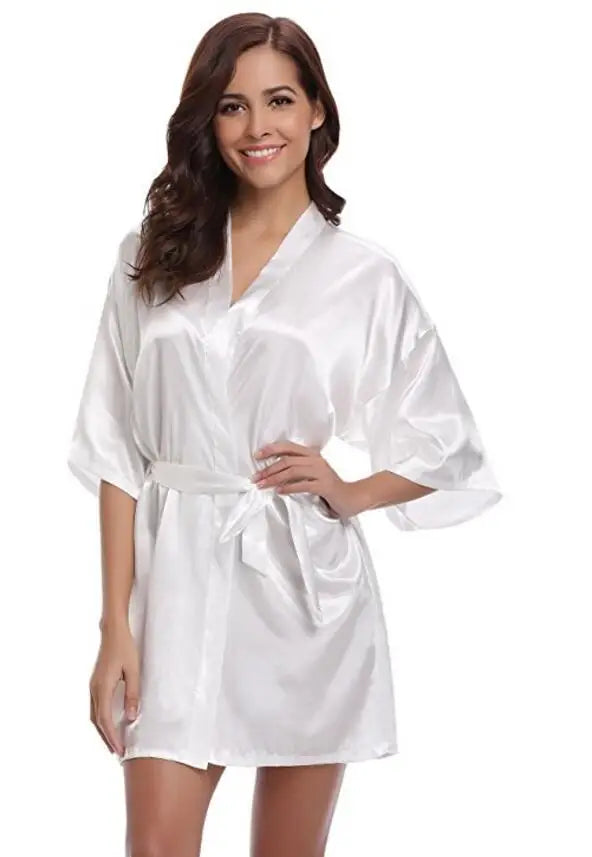 Silky Satin Kimono Dressing Robe