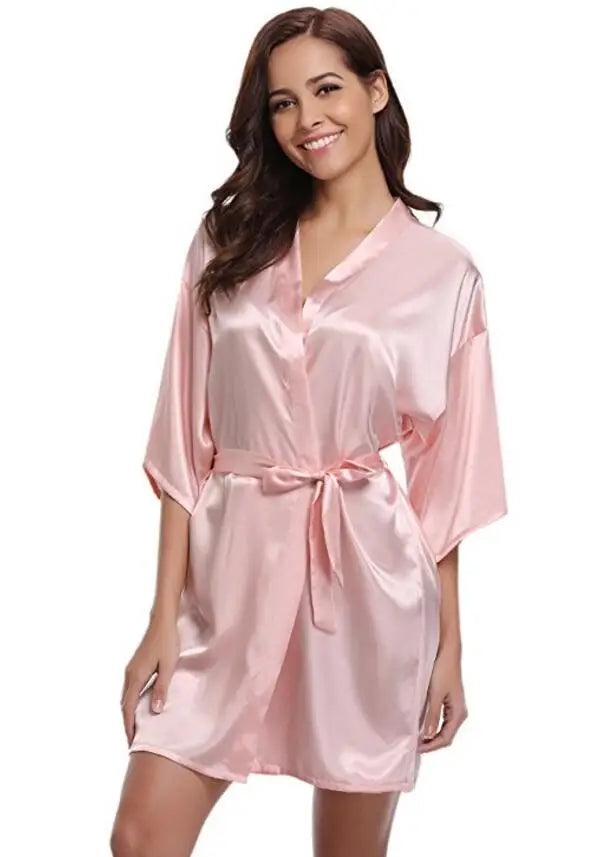 Silky Satin Kimono Dressing Robe
