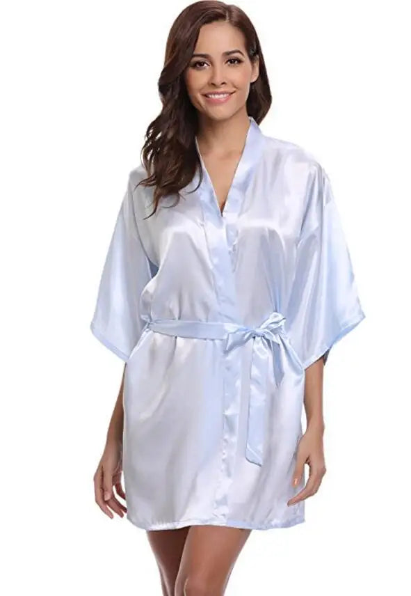 Silky Satin Kimono Dressing Robe