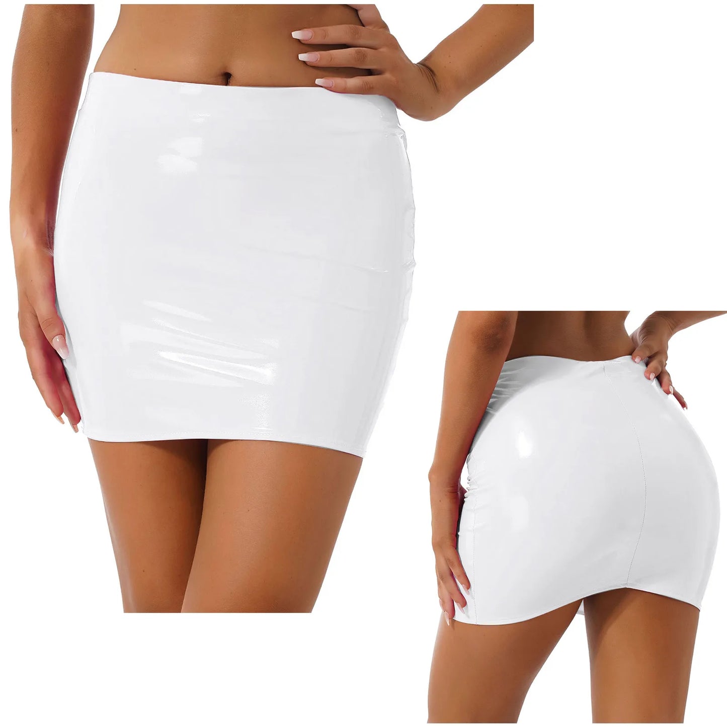 Glossy Patent Leather Mini Skirt