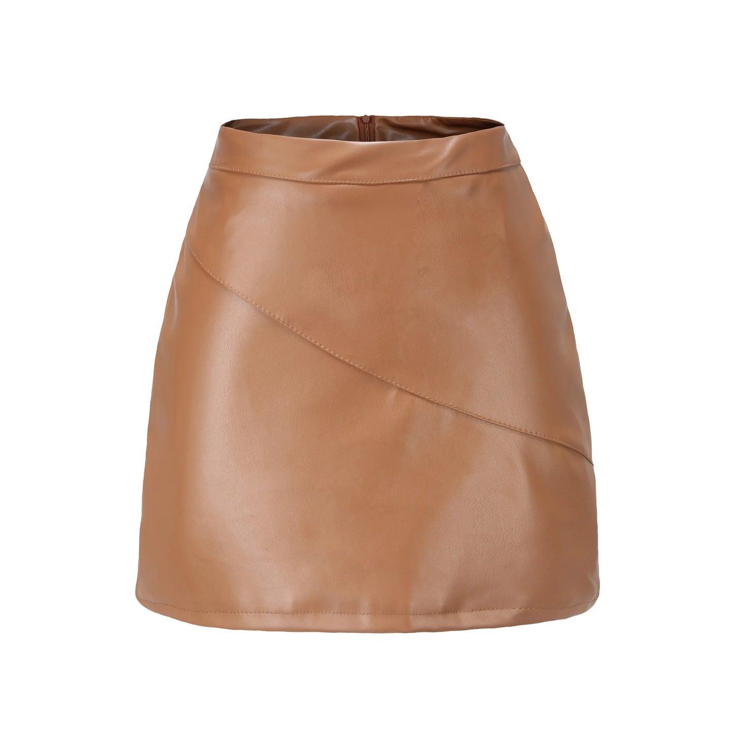 PU Leather Pencil Mini Skirt