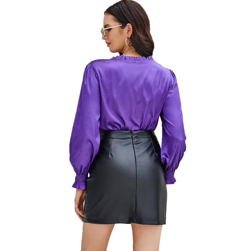 PU Leather Pencil Mini Skirt