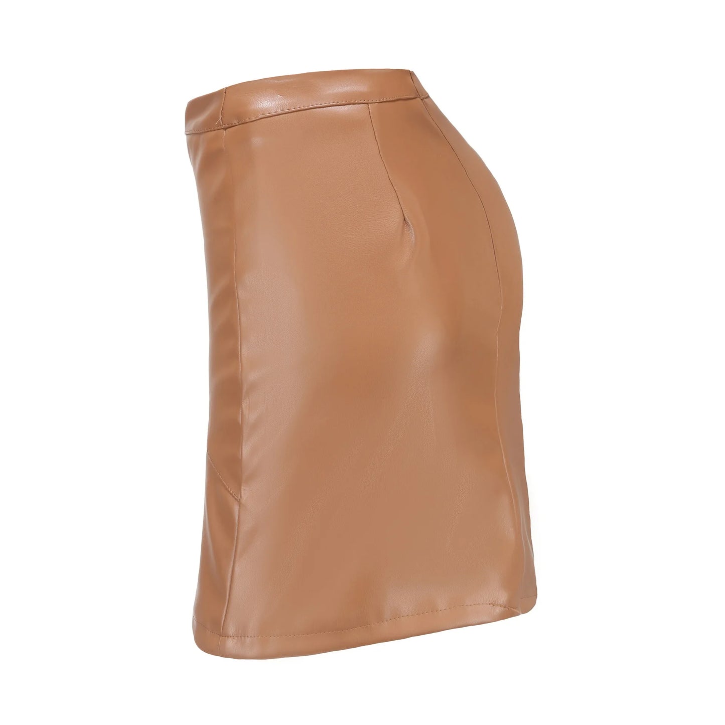 PU Leather Pencil Mini Skirt