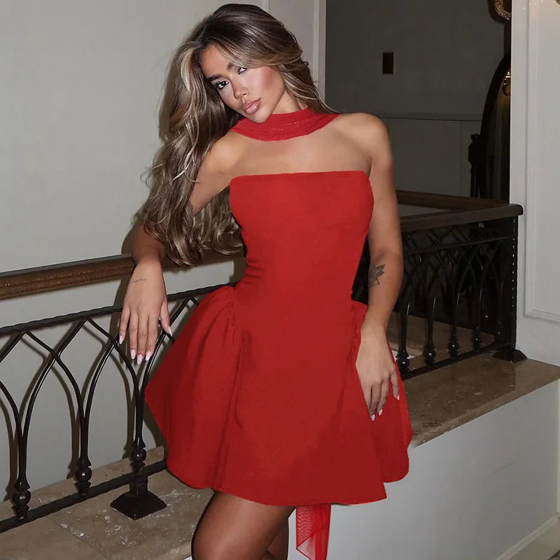Backless Off Shoulder Party Dress