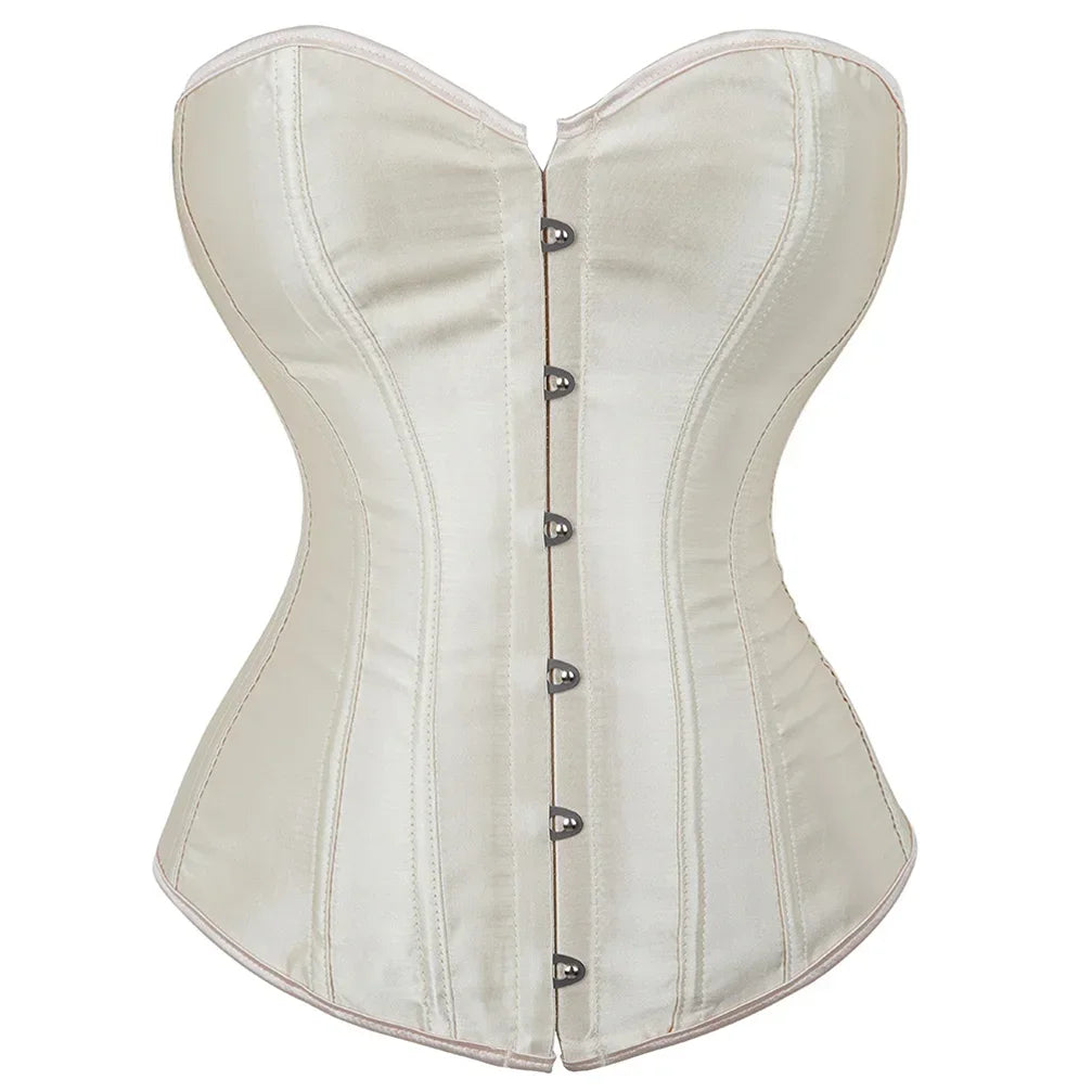 Satin Lace Up Corset Bustier