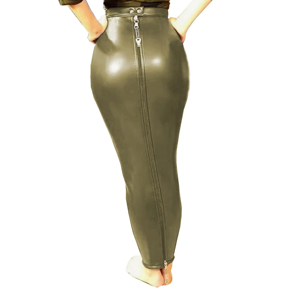 PU Leather Lockable Hobble Skirt