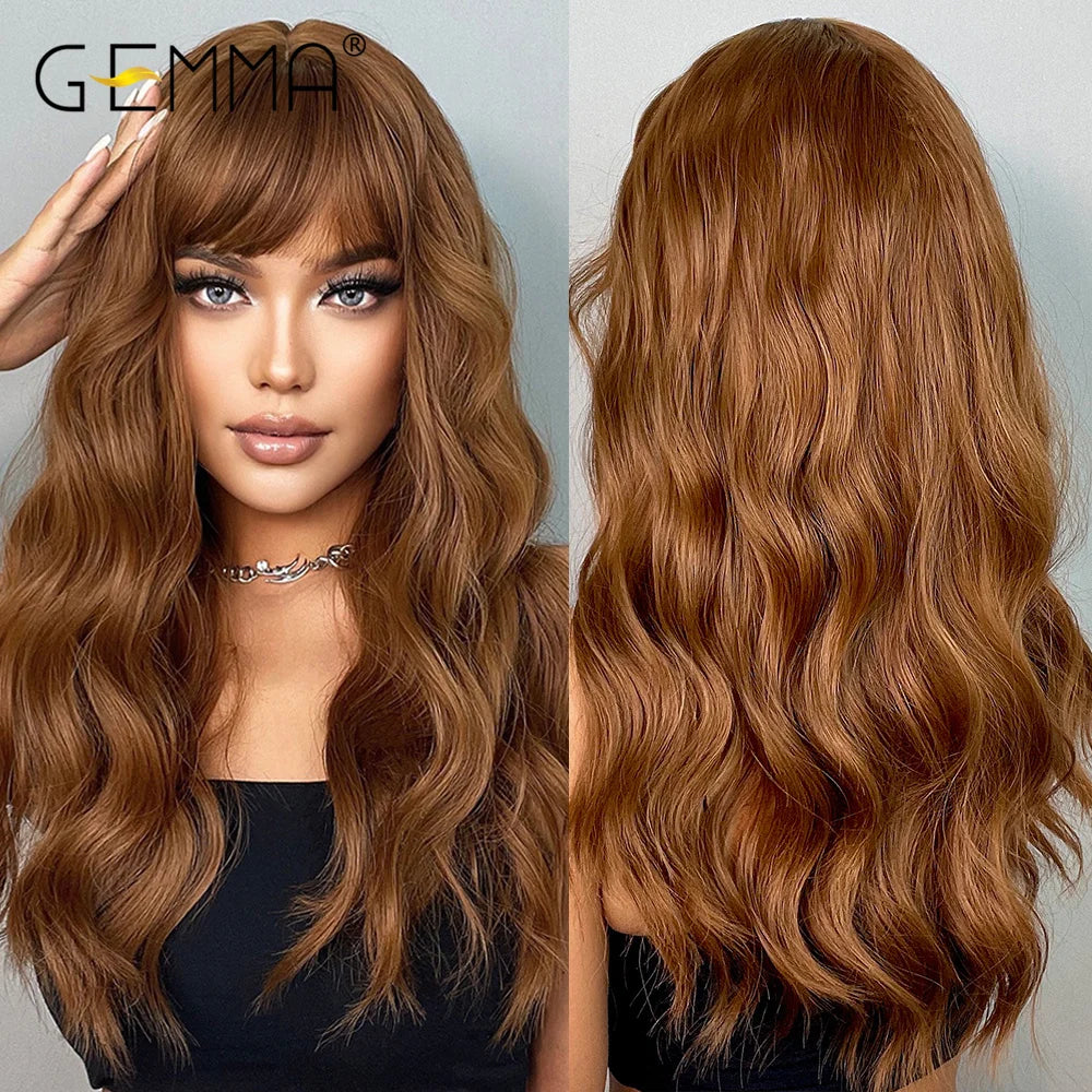 Ombre Blonde Wig with Bangs