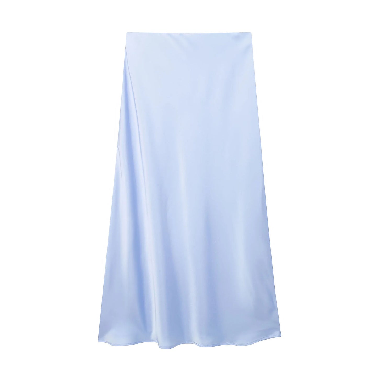 High Waist Satin Midi Skirt
