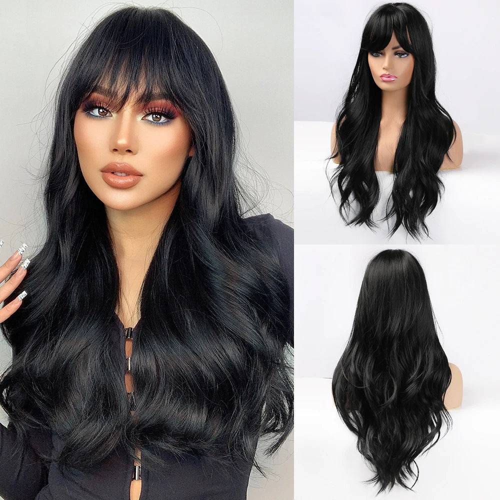 Ombre Blonde Wig with Bangs