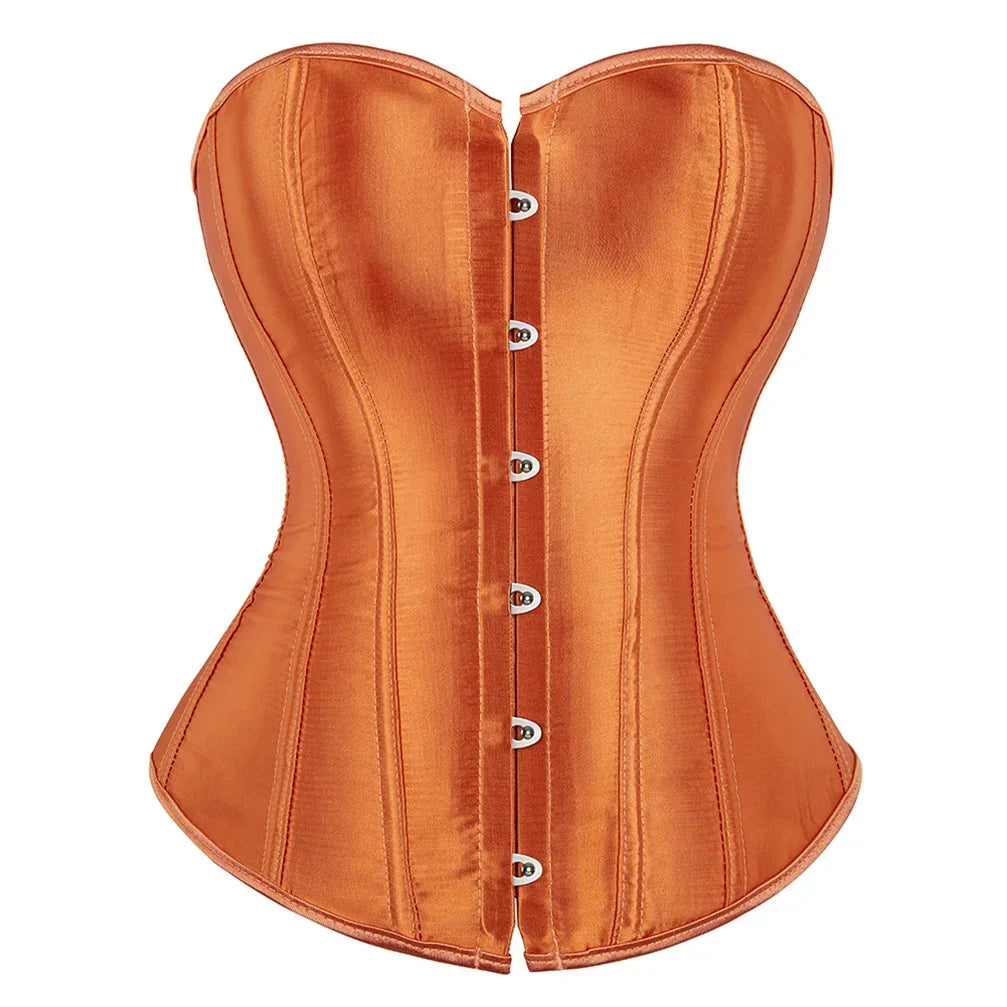 Satin Lace Up Corset Bustier