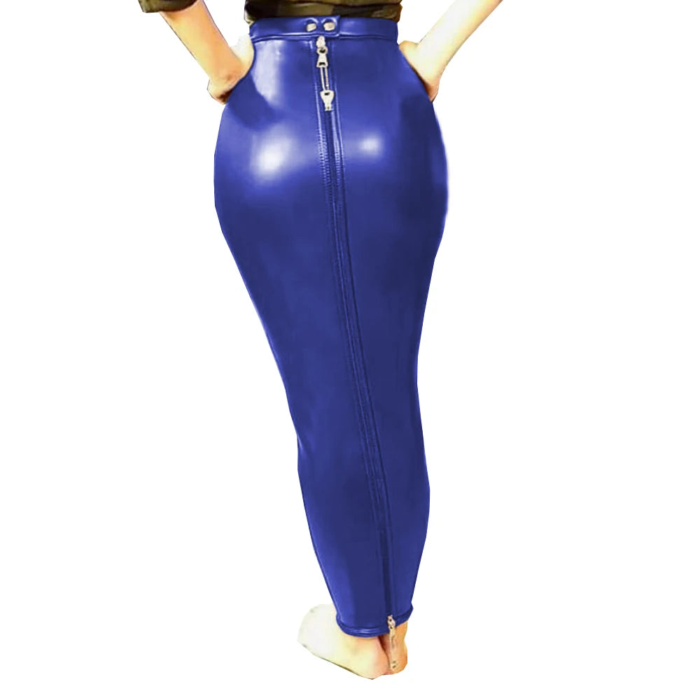 PU Leather Lockable Hobble Skirt