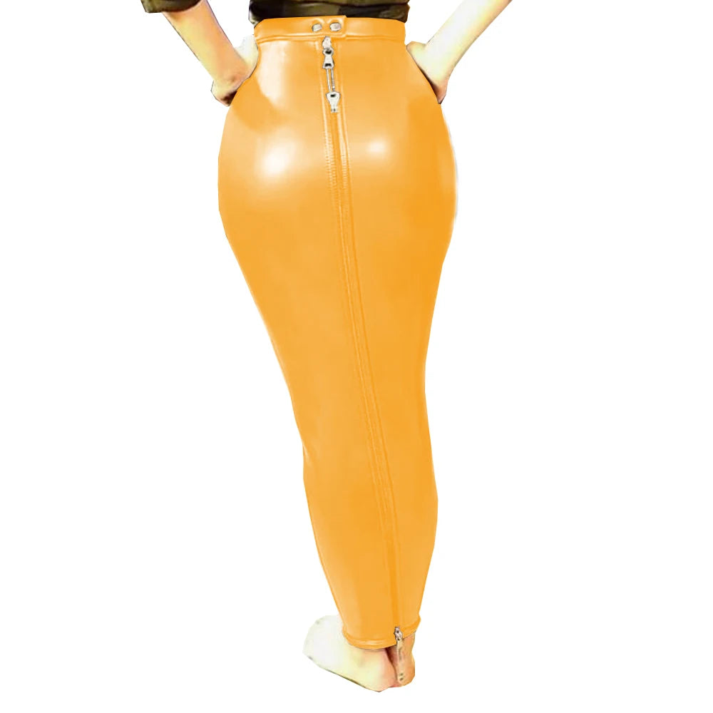 PU Leather Lockable Hobble Skirt