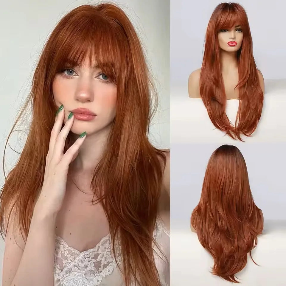 Ombre Blonde Wig with Bangs