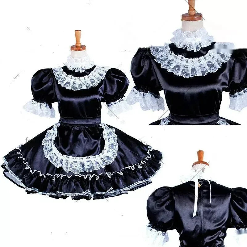Lockable Sissy Maid Satin Dress