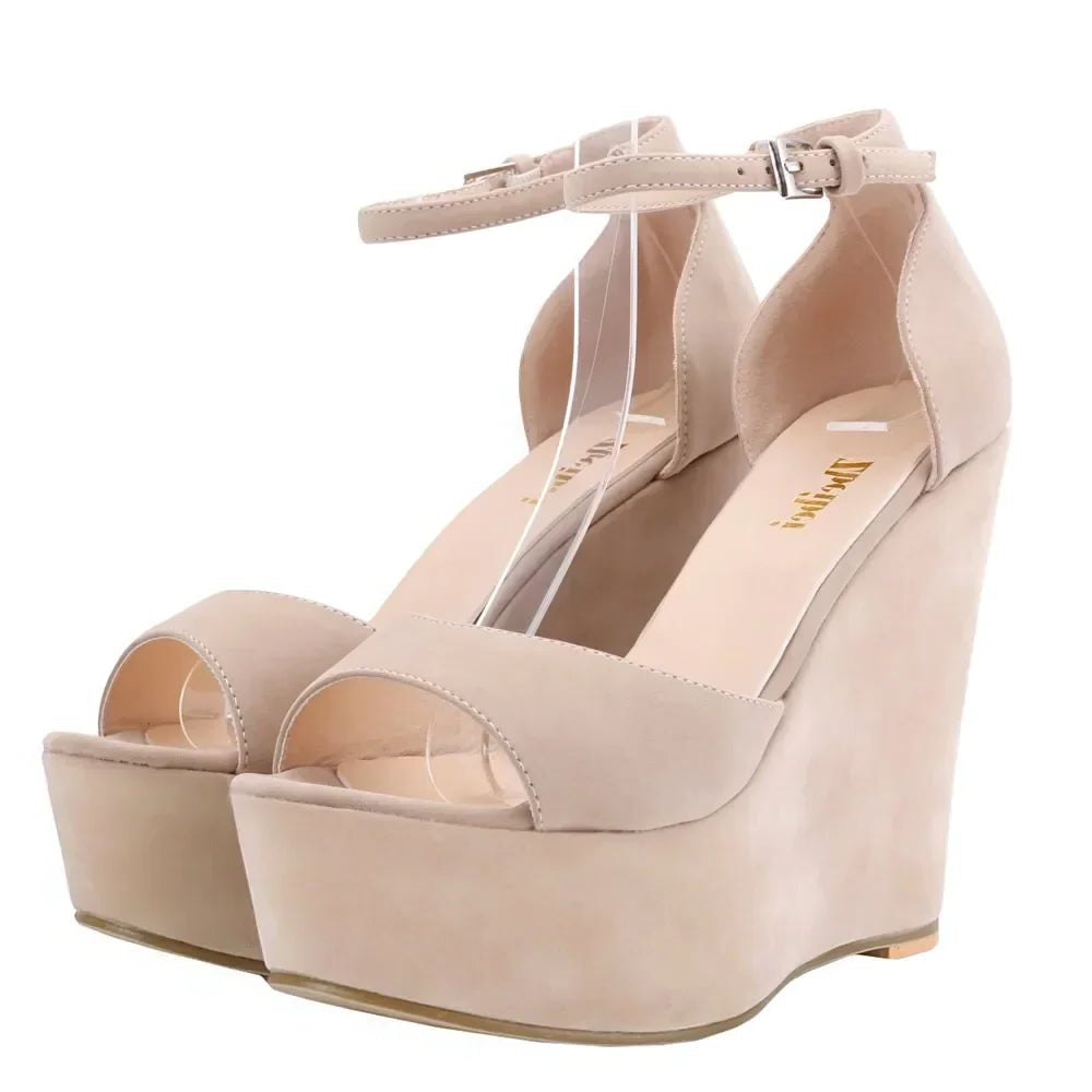 Peep Toe Wedge Platform Sandals