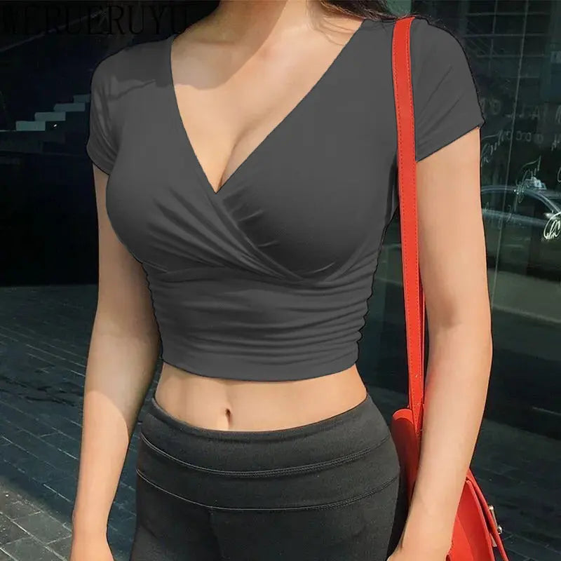 V-Neck Corset Crop Top