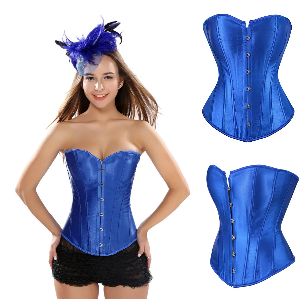 Satin Lace Up Corset Bustier