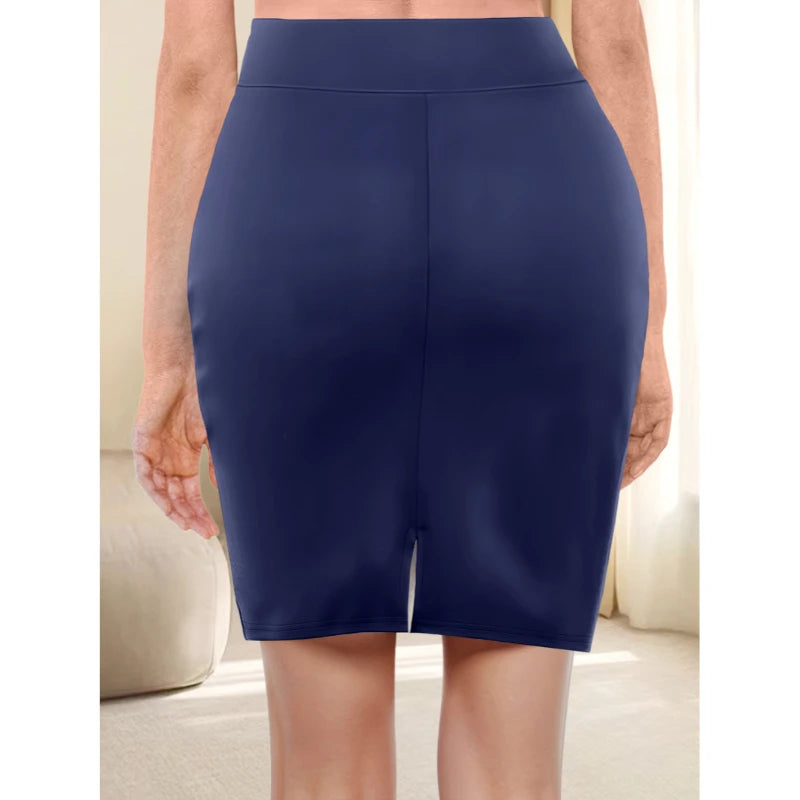 Silk Bodycon Pencil Midi Skirt