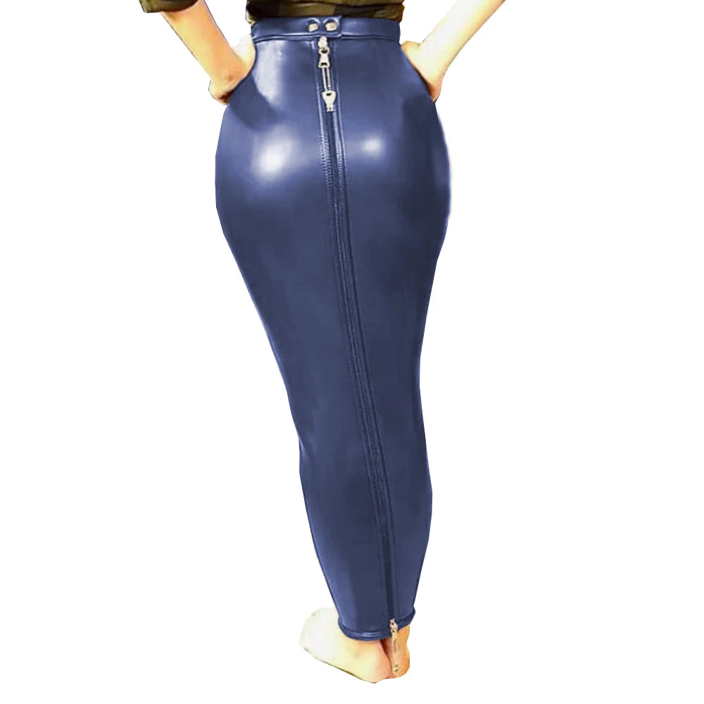 PU Leather Lockable Hobble Skirt