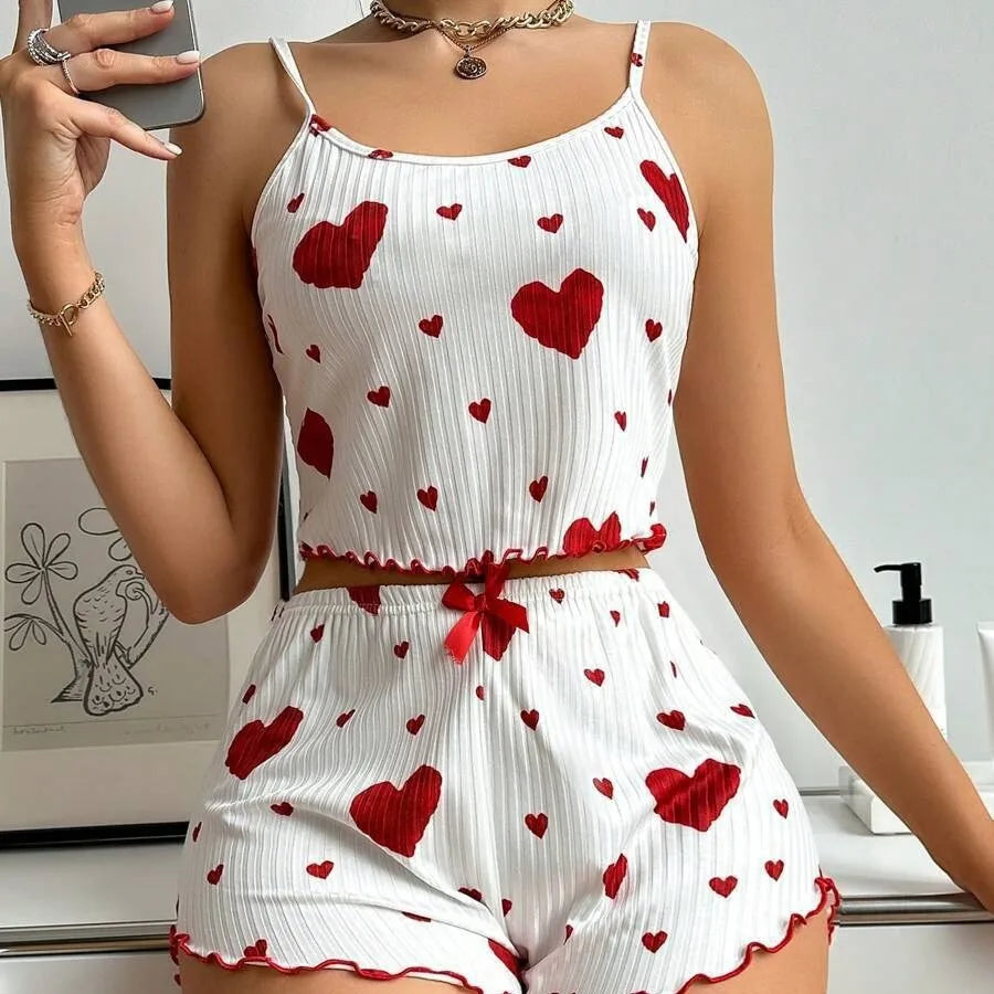 Heart Print Lounge Set