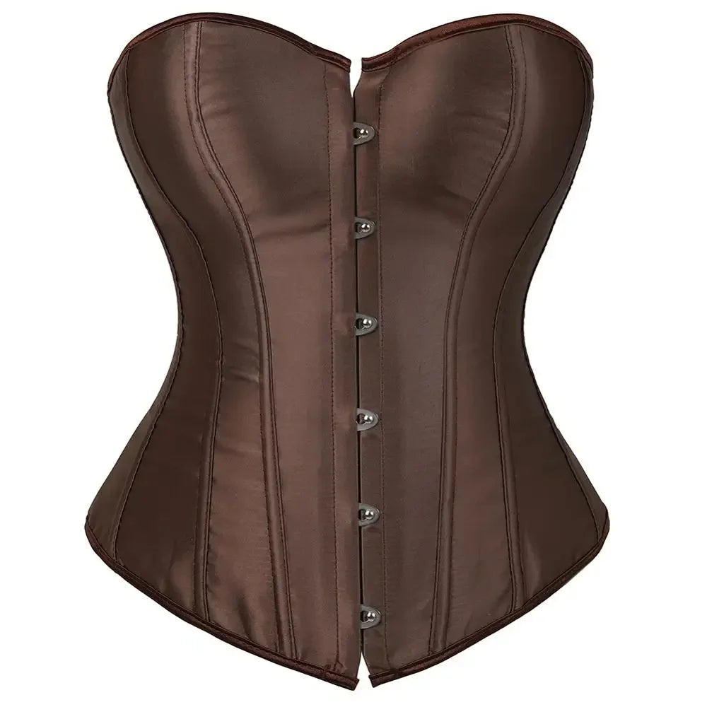 Satin Lace Up Corset Bustier