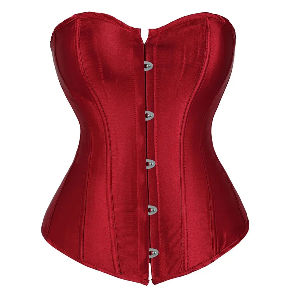 Satin Lace Up Corset Bustier