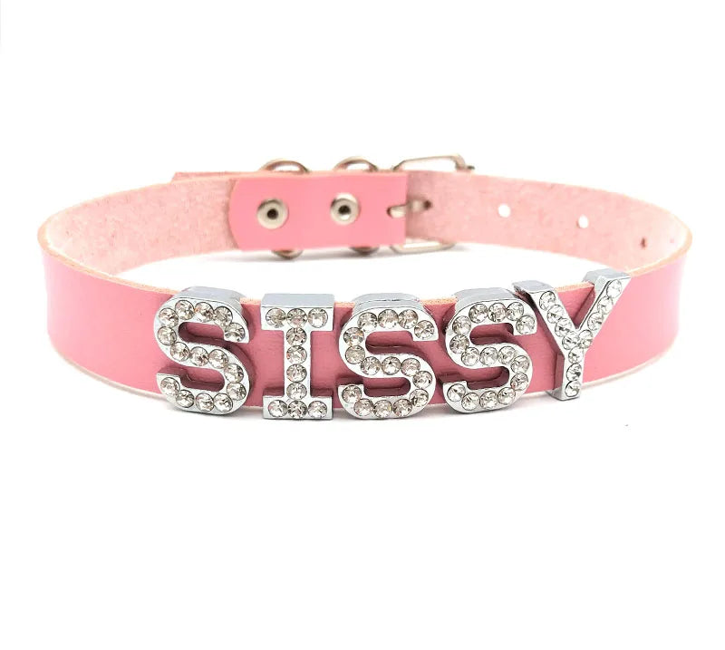 Rhinestone Sissy Choker Collar Necklace