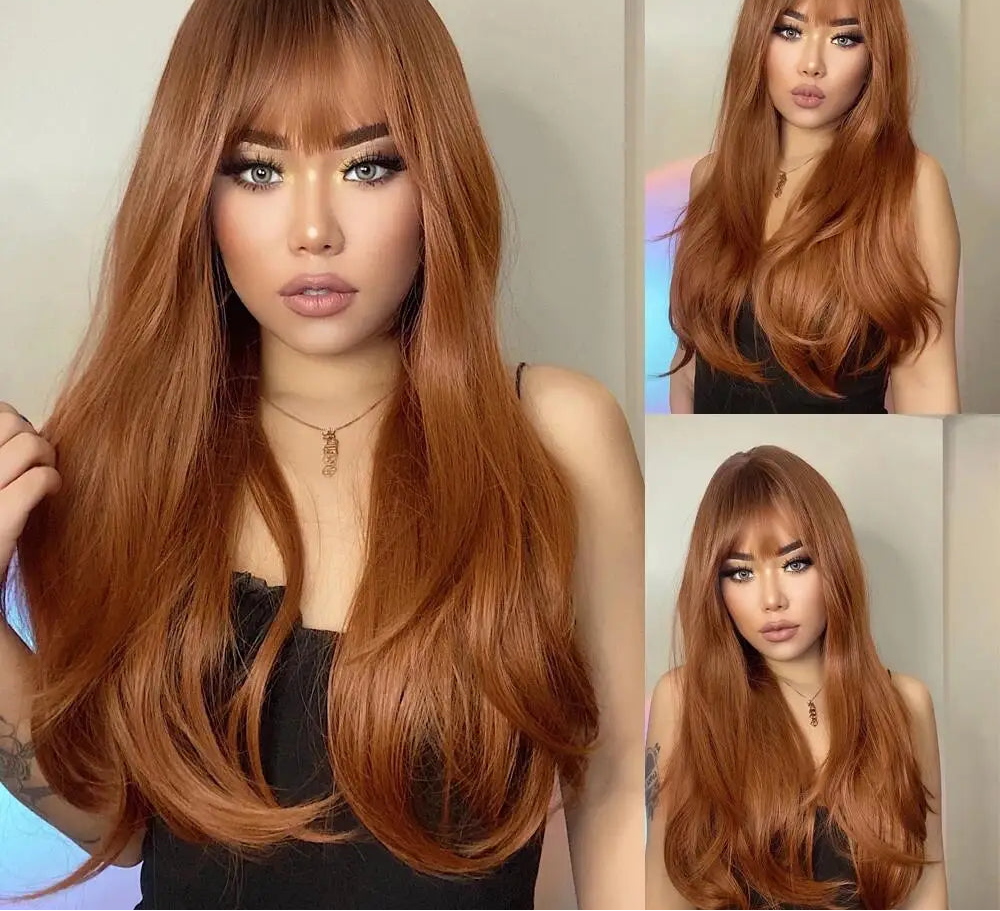 Ombre Blonde Wig with Bangs