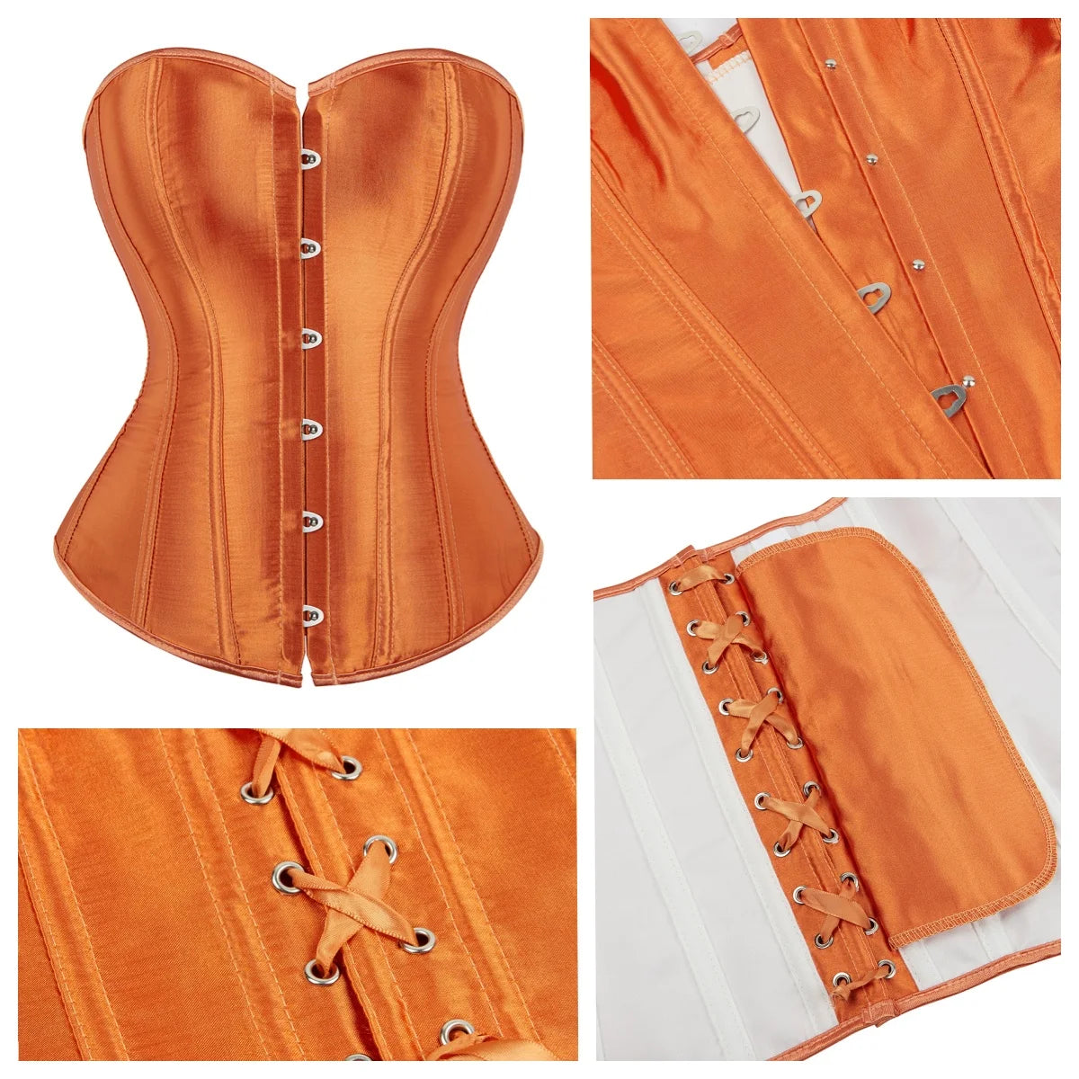 Satin Lace Up Corset Bustier