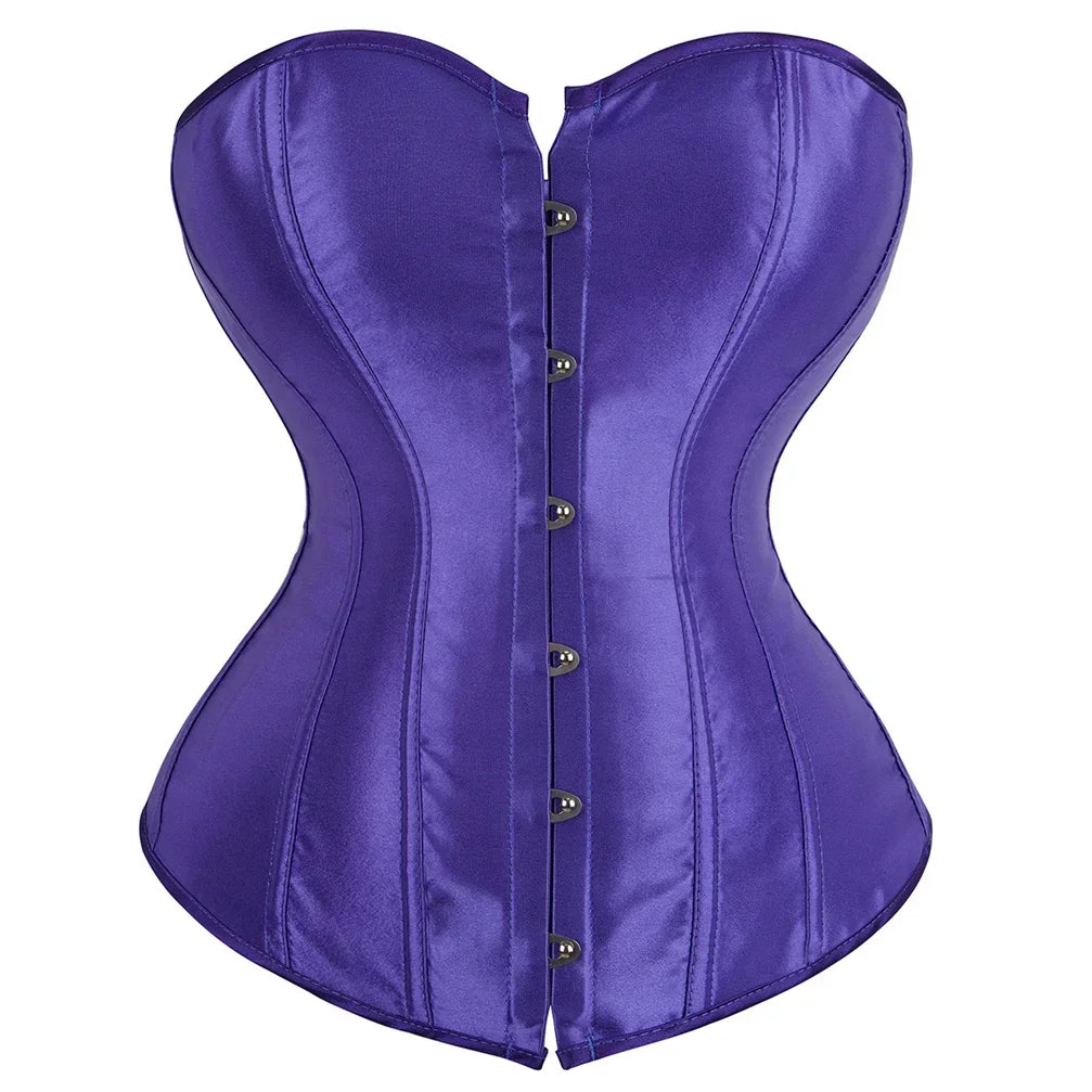 Satin Lace Up Corset Bustier