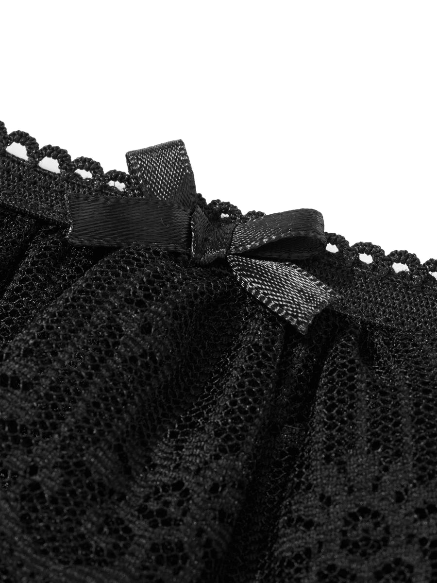Mesh Lace Ruffle Bloomer Shorts