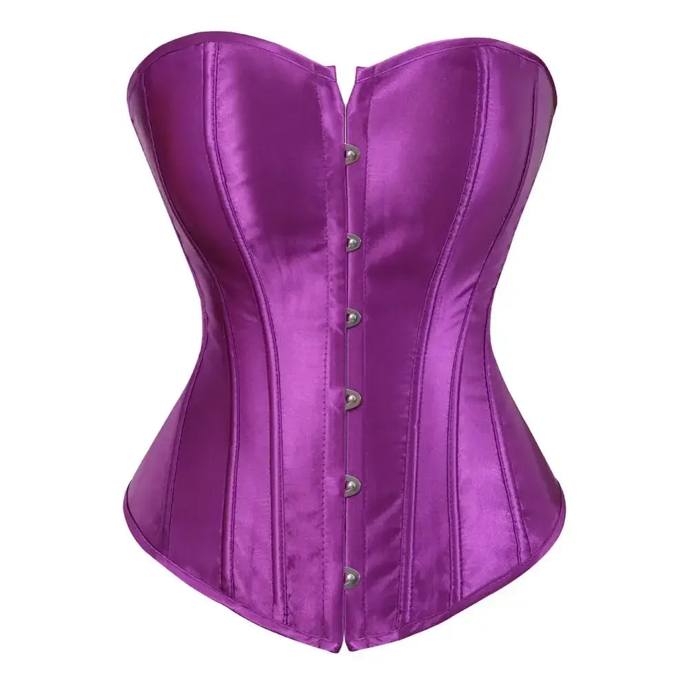 Satin Lace Up Corset Bustier