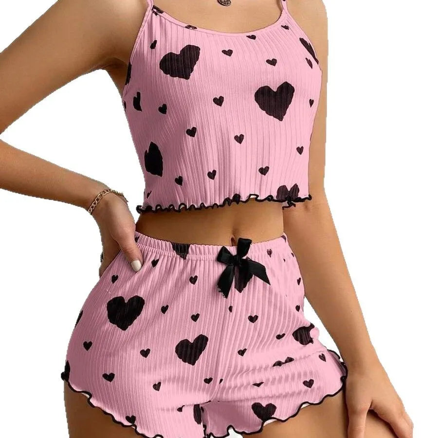 Heart Print Lounge Set