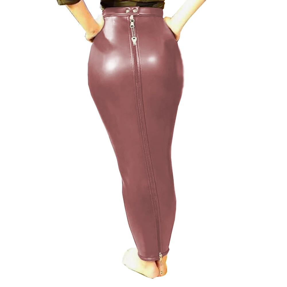 PU Leather Lockable Hobble Skirt