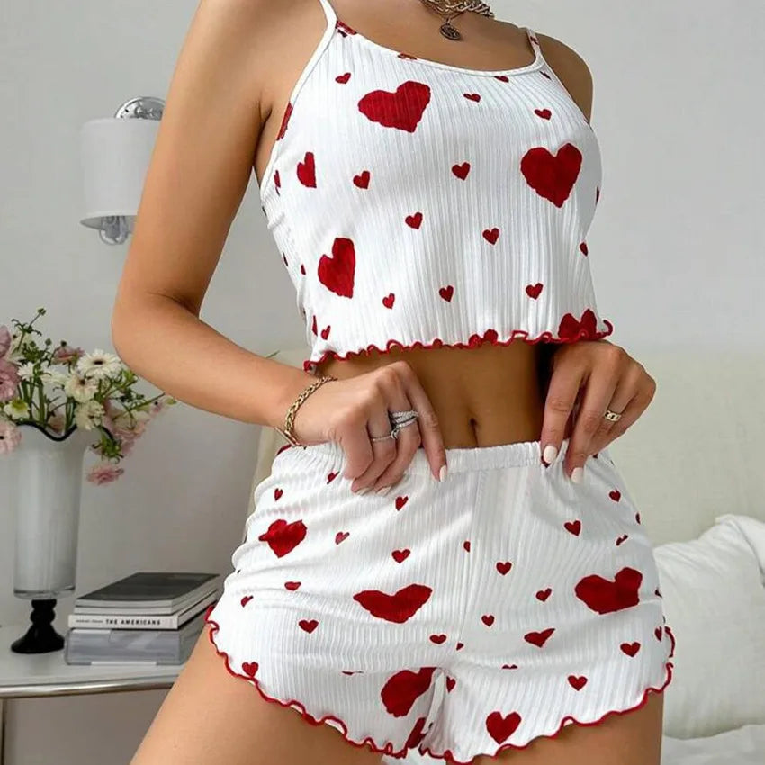 Heart Print Lounge Set