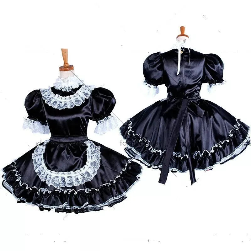 Lockable Sissy Maid Satin Dress