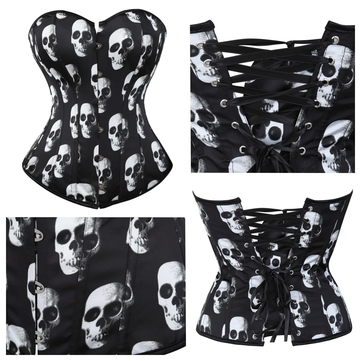 Satin Lace Up Corset Bustier