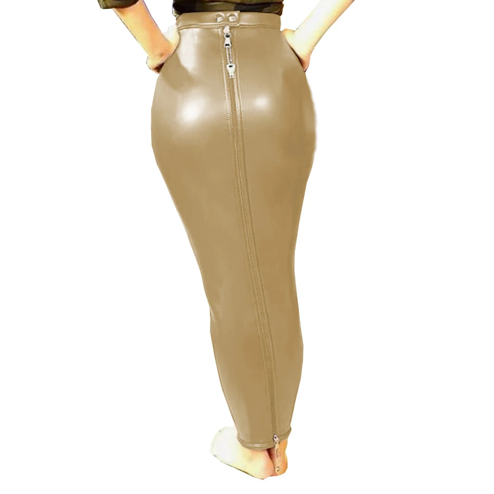 PU Leather Lockable Hobble Skirt