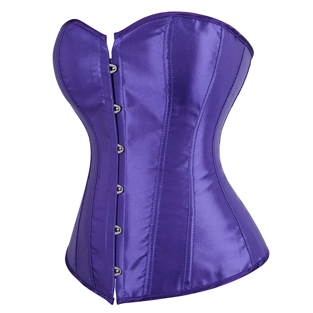 Satin Lace Up Corset Bustier